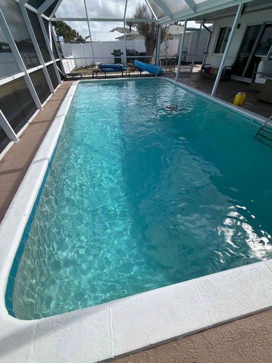 K.J.'s pool, maintained by Black Flag Pools